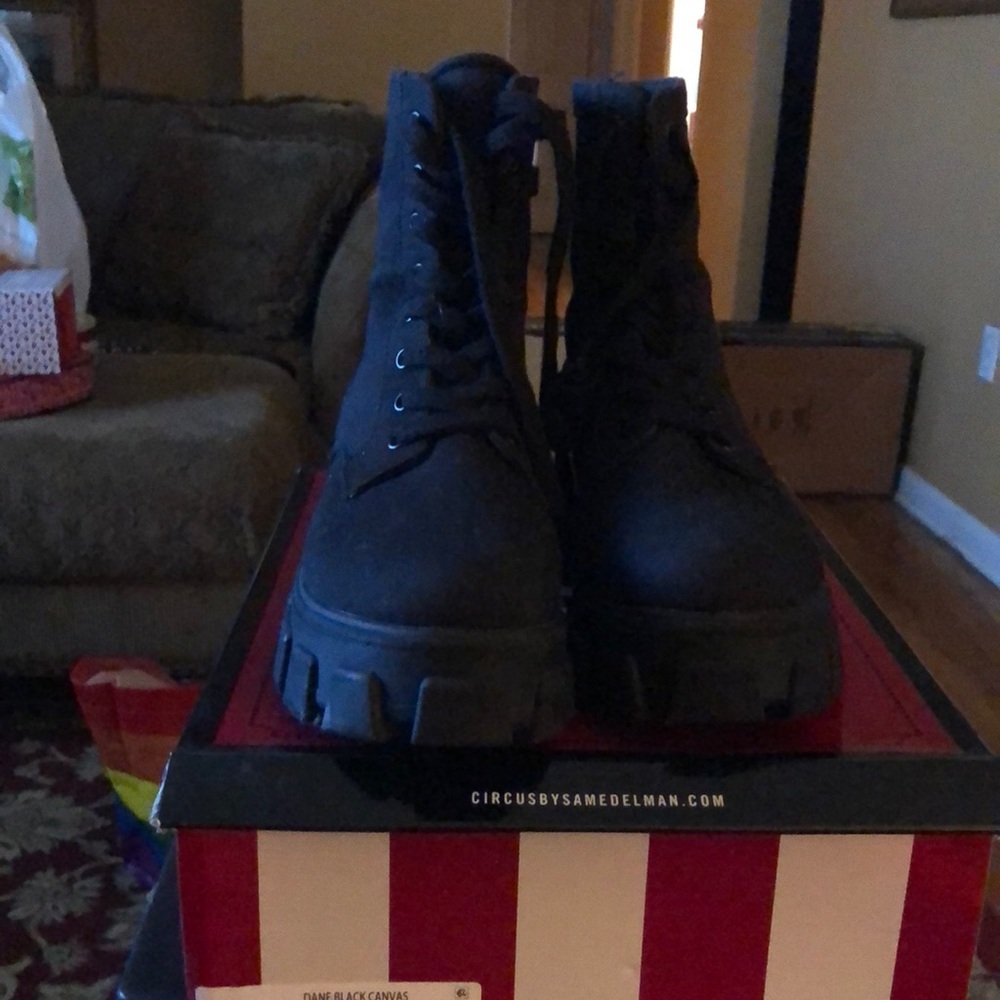 Dane, Black Canvas Boots